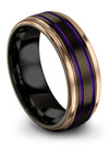 8mm Gunmetal Wedding Band Guy Gunmetal Purple Tungsten Wedding Ring Unusual - Charming Jewelers