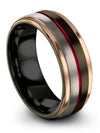 Guy 8mm Wedding Band Gunmetal Tungsten Bands for Couples Engagement Ladies - Charming Jewelers