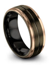 Rings Wedding Bands Woman&#39;s 8mm Tungsten Carbide Wedding Band Gunmetal Couples - Charming Jewelers