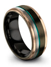 Minimalist Wedding Bands Woman&#39;s Tungsten Band Couple Gunmetal Hand Marry Ring - Charming Jewelers