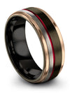 Wedding Band Sets Woman Tungsten Carbide Guy Wedding Ring Gunmetal Midi Ring - Charming Jewelers