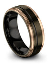 Gunmetal Wedding Band Set Fiance and Him Tungsten Bands Sets for Couples 8mm - Charming Jewelers