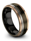 Wedding Ring Sets for Her and Husband Gunmetal Rare Rings 8mm Gunmetal Line - Charming Jewelers