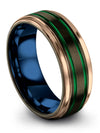 Gunmetal Green Matching Wedding Rings Tungsten Carbide Gunmetal Green Band - Charming Jewelers