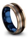 Gunmetal Metal Wedding Rings Tunsen Bands Male Fiance Promise Band Gift - Charming Jewelers