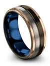 Wedding and Engagement Man Bands Set for Lady Man Tungsten Gunmetal Wedding - Charming Jewelers