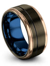 Gunmetal Wedding Set for Female Tungsten Ring Couples Set Matching Couples Ring - Charming Jewelers