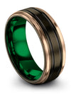 Wife Wedding Ring Tungsten 8mm Large Gunmetal Ring Couples