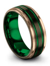 Mens Engraved Wedding Tungsten Womans Band Gunmetal Green Promise Band - Charming Jewelers