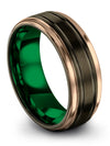 Men Wedding Ring Gunmetal and Gunmetal Brushed Tungsten Rings Carpenter Rings - Charming Jewelers
