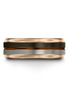 Woman&#39;s Jewelry Tungsten Wedding Band Gunmetal and Copper Mid Finger Rings - Charming Jewelers
