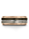 Personalized Wedding Band Tungsten Gunmetal Wedding Ring for Female Nephew - Charming Jewelers