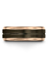Men Wedding Ring Gunmetal and Fucshia Brushed Tungsten Rings Carpenter Rings - Charming Jewelers