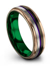 Womans Wedding Bands Unique Gunmetal and Purple Luxury Tungsten Bands Matching - Charming Jewelers