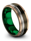 Simple Wedding Tungsten Carbide Band for Man Engraved Her and Husband - Charming Jewelers