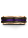Gunmetal Purple Wedding Ring Guy 8mm Tungsten Bands for Lady Marriage Bands - Charming Jewelers