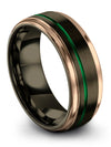 Mens Ideas Gunmetal Green Tungsten Ring Gunmetal Couples Bands Promise Gunmetal - Charming Jewelers