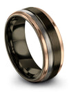 Gunmetal Guys Promise Band Ladies Engagement Rings Tungsten Carbide Cute Couple - Charming Jewelers