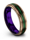 Green Line Wedding Ring Brushed Gunmetal Tungsten Man Wedding Band Guys Promise - Charming Jewelers