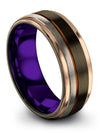 Gunmetal Mens Wedding Ring Sets Tungsten Engagement Rings Guys Band 8mm - Charming Jewelers