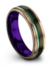 6mm Green Line Wedding Bands for Man Special Edition Tungsten Band Gunmetal - Charming Jewelers
