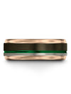 Gunmetal Green Matching Promise Rings Gunmetal Tungsten Carbide Ring for Men - Charming Jewelers