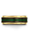 Gunmetal Green Wedding Rings Set Tungsten Ring for Male Gunmetal Cute Promise - Charming Jewelers