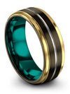 Wedding Bands Sets for Fiance and Wife Tungsten Band 8mm Gunmetal Band Man - Charming Jewelers