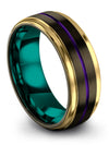 Tungsten Carbide Anniversary Ring for Male Gunmetal Purple