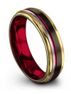 Brushed Gunmetal Tungsten Guy Promise Ring Matching Tungsten Ring Woman Ring - Charming Jewelers