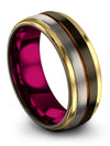 Brushed Wedding Ring Wedding Bands Gunmetal Tungsten Carbide Gunmetal Promise - Charming Jewelers