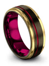 Wedding Band for Woman Gunmetal Set Tungsten Bands Rings Gunmetal Bands 8mm - Charming Jewelers