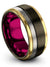 Solid Wedding Bands for Woman Brushed Gunmetal Tungsten