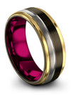 Gunmetal Grey Girlfriend and Husband Anniversary Ring Sets Tungsten Ring - Charming Jewelers