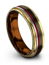 Brushed Gunmetal Wedding Rings Polished Tungsten Band for Mens Simple Gunmetal - Charming Jewelers