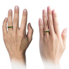 Guy Promise Band Gunmetal and Green Tungsten Couples Bands Matching Couple - Charming Jewelers