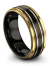 Gunmetal Wedding Ring Sets for Couples Wedding Ring Set for Fiance and Him - Charming Jewelers