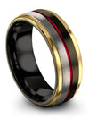 Gunmetal Plated Wedding Ring for Lady 8mm Tungsten Wedding