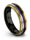 Gunmetal Purple Wedding Bands Set for Him and Girlfriend Common Rings - Charming Jewelers