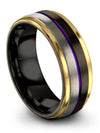 Plain Wedding Rings for His and Her Tungsten Birth Day Rings Minimalistic Bands - Charming Jewelers