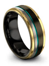 Jewelry Rings Wedding Gunmetal Tungsten Carbide Ring for Man 8mm Personalized - Charming Jewelers