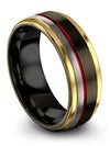 Matte Gunmetal Guy Promise Band Tungsten Engagement Mens Ring for Couple - Charming Jewelers
