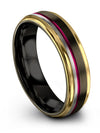 Matching Couple Promise Ring Brushed Gunmetal Tungsten Woman&#39;s Wedding Ring Mid - Charming Jewelers