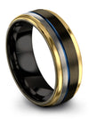 Promise Band and Rings Rare Wedding Ring Blue Line Band Woman Anniversary Bands - Charming Jewelers