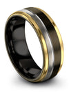 Matching Anniversary Ring for Men and Guys Tungsten Wedding Bands Gunmetal Grey - Charming Jewelers