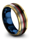 Guy Soulmate Wedding Ring Gunmetal Tungsten Rings 8mm Gunmetal Jewelry Promise - Charming Jewelers