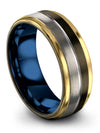 Female Wedding Bands Unique Gunmetal and Grey Tungsten Ring 8mm Gunmetal - Charming Jewelers