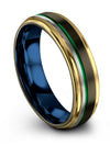 6mm Gunmetal Wedding Rings for Lady Tungsten Rings for Guys Gunmetal and Green - Charming Jewelers