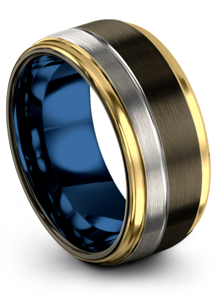 Men's Wedding Ring Engravable Men's Gunmetal Tungsten