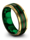 Weddings Ring for Woman Man Gunmetal Green Tungsten Wedding Bands 8mm Gunmetal - Charming Jewelers